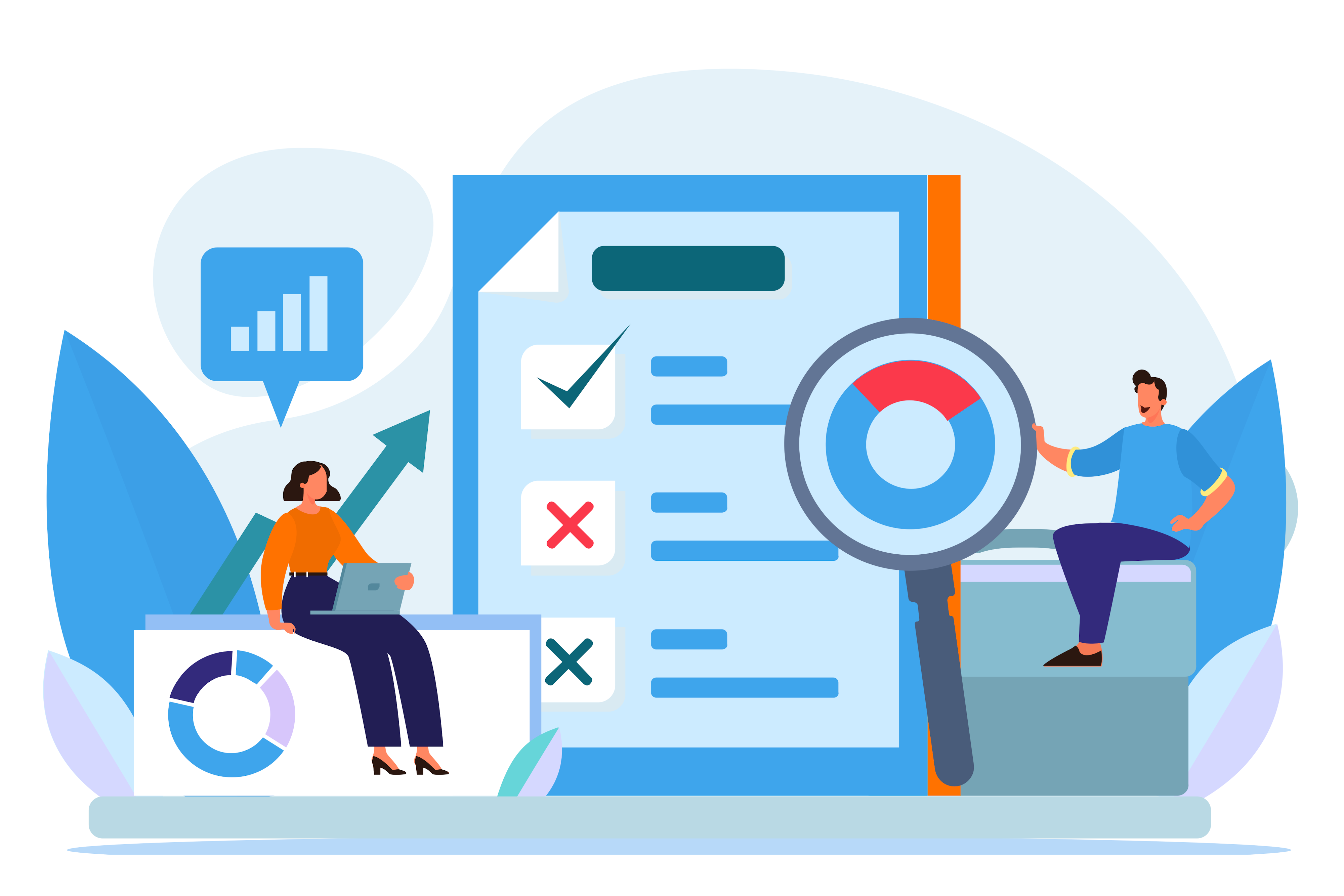 Consulting and industrial project management illustration
